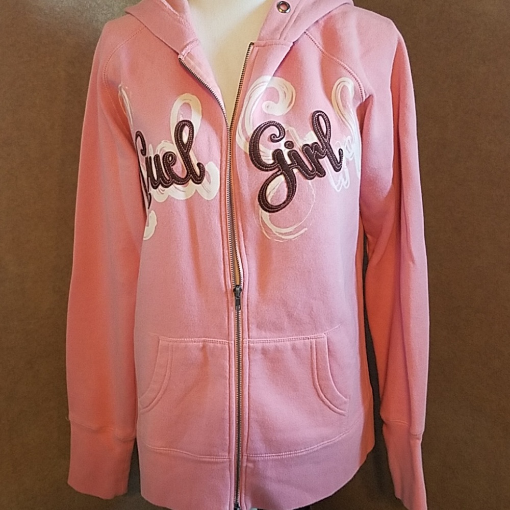 Junior pink Cruel Girl hoodie.